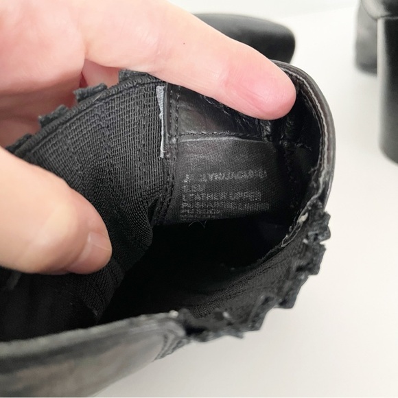 Steve Madden Jaclyn Leather Boots Size 9.5  Block Heel In Classic Black Pull On - Picture 9 of 10